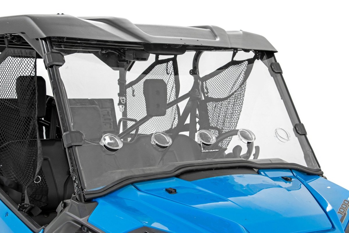 Honda Pioneer 1000 Trail Vented Full Windshield - Rough Country - Scratch Resistant - '22-'23